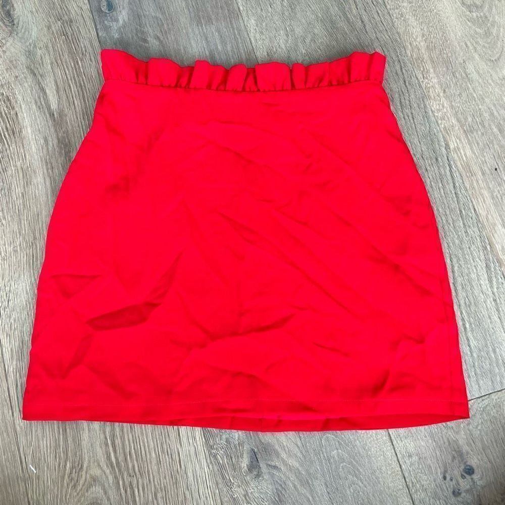 Superdown Norma Ruffle Mini Skirt in Red Size S - Picture 4 of 6